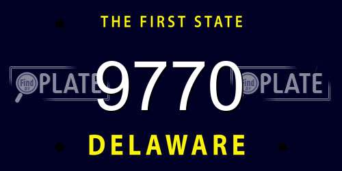 9770 Delaware License Plate