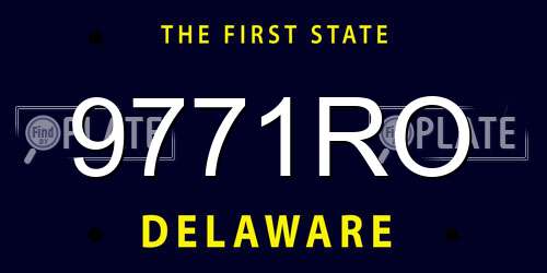9771RO Delaware License Plate