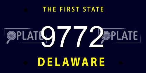9772 Delaware License Plate