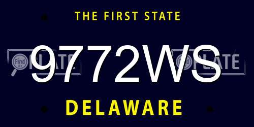 9772WS Delaware License Plate