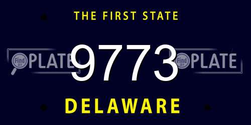9773 Delaware License Plate