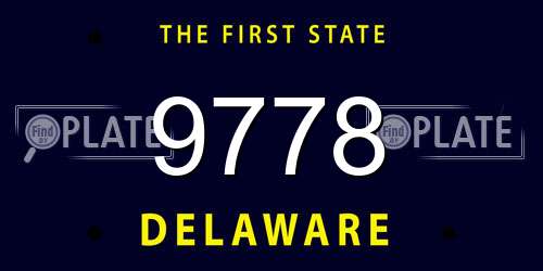 9778 Delaware License Plate