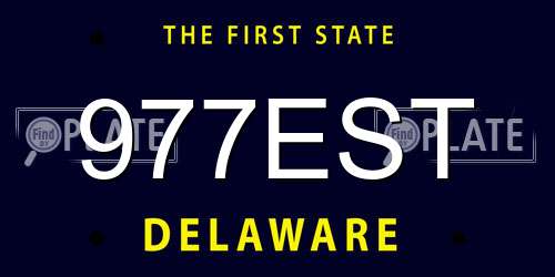 977EST Delaware License Plate