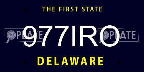 977IRO Delaware License Plate