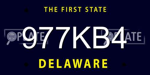 977KB4 Delaware License Plate