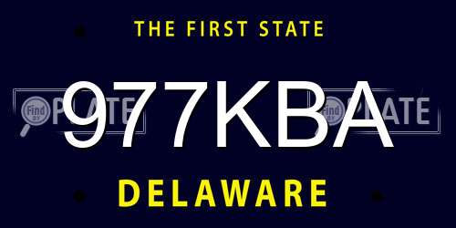 977KBA Delaware License Plate