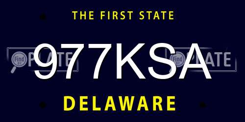 977KSA Delaware License Plate