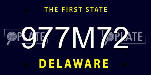 977M72 Delaware License Plate