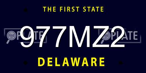 977MZ2 Delaware License Plate