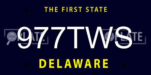 977TWS Delaware License Plate