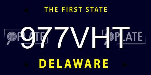 977VHT Delaware License Plate