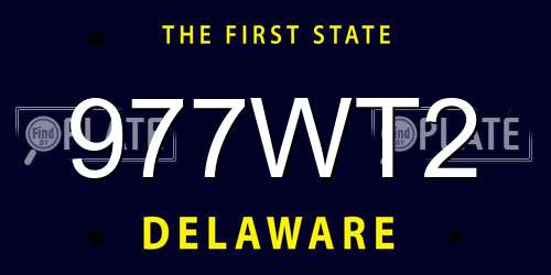 977WT2 Delaware License Plate