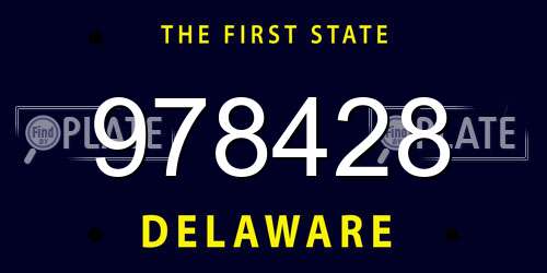 978428 Delaware License Plate