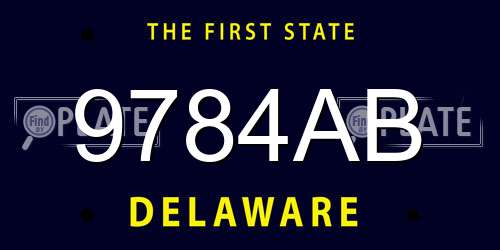 9784AB Delaware License Plate