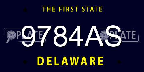 9784AS Delaware License Plate