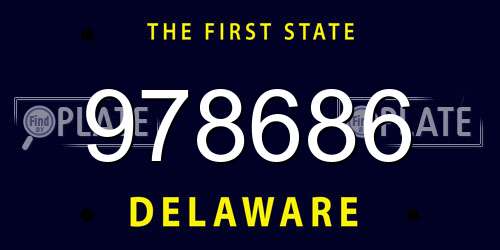 978686 Delaware License Plate