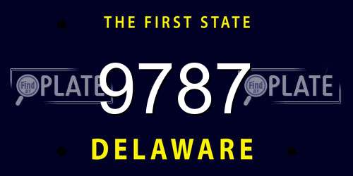 9787 Delaware License Plate