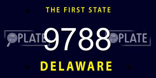 9788 Delaware License Plate