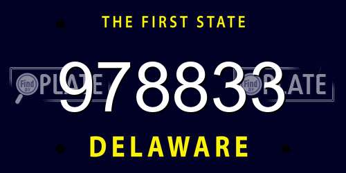 978833 Delaware License Plate
