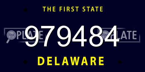 979484 Delaware License Plate