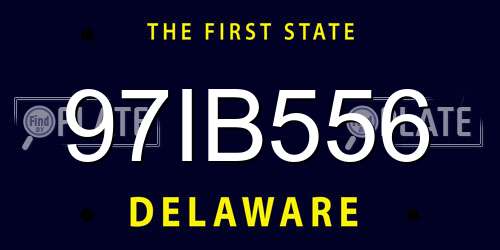 97IB556 Delaware License Plate