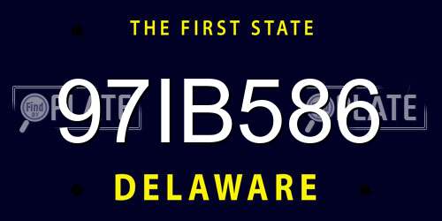 97IB586 Delaware License Plate