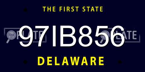 97IB856 Delaware License Plate