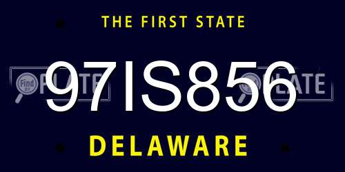 97IS856 Delaware License Plate