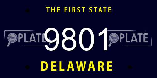 9801 Delaware License Plate