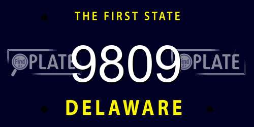 9809 Delaware License Plate