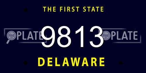 9813 Delaware License Plate