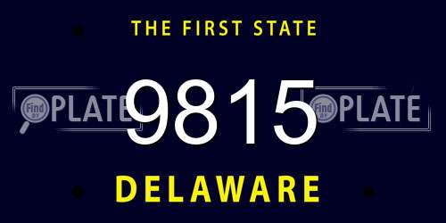 9815 Delaware License Plate