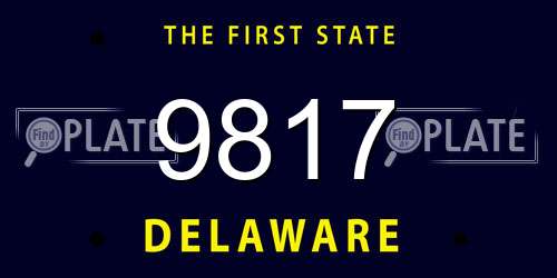 9817 Delaware License Plate