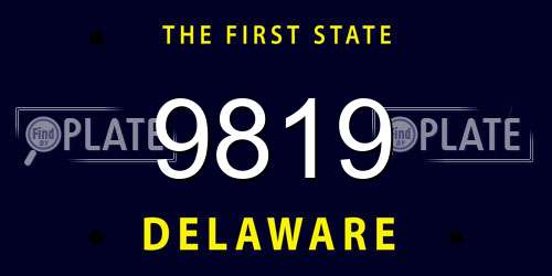 9819 Delaware License Plate