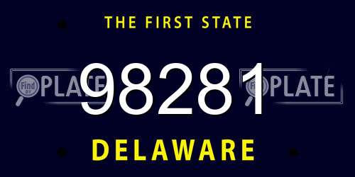 98281 Delaware License Plate