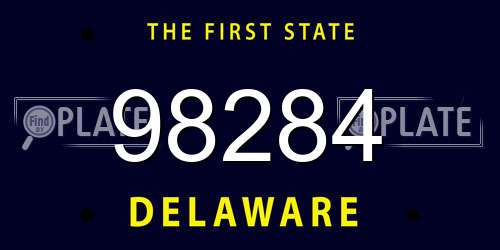 98284 Delaware License Plate