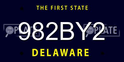 982BY2 Delaware License Plate