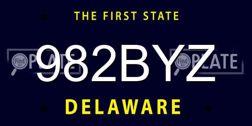 982BYZ Delaware License Plate