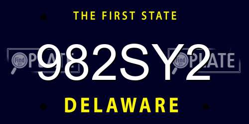 982SY2 Delaware License Plate