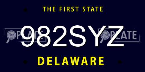 982SYZ Delaware License Plate