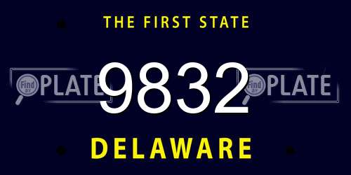 9832 Delaware License Plate