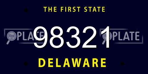 98321 Delaware License Plate