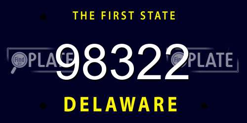 98322 Delaware License Plate