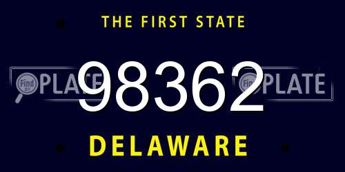 98362 Delaware License Plate