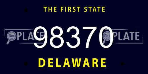 98370 Delaware License Plate