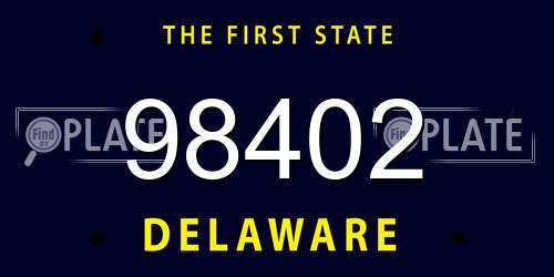 98402 Delaware License Plate