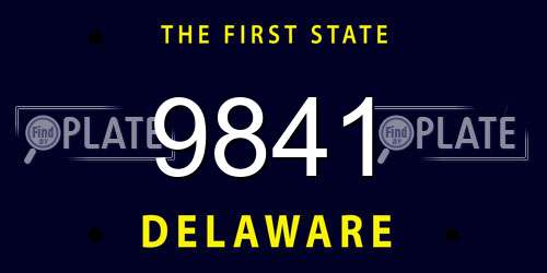 9841 Delaware License Plate