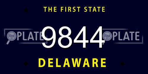 9844 Delaware License Plate