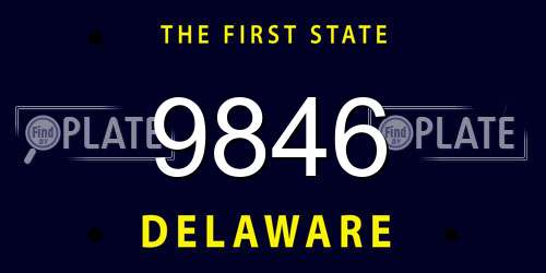 9846 Delaware License Plate