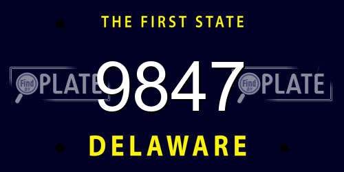 9847 Delaware License Plate